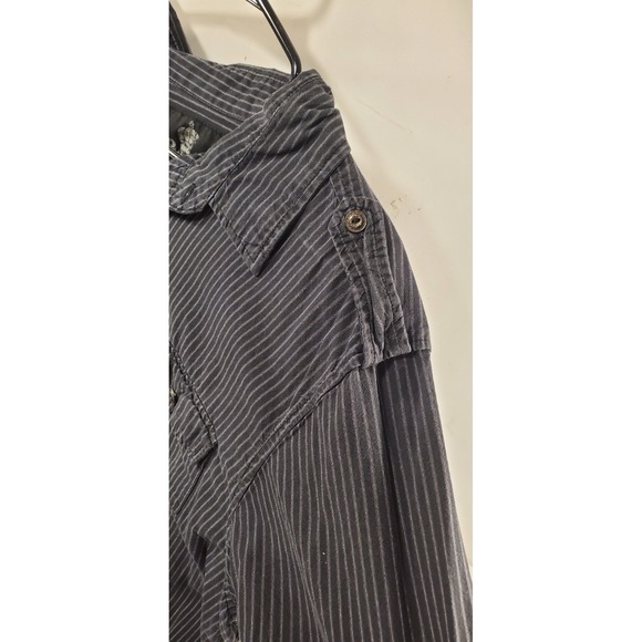 Helix Button Up Shirt Men's 2XL Black Striped Workwear Utility Skater Casual - Picture 4 of 5